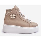 Boto Women's High-Top Zipper Sneakers Beige Katerin | Shoptok.si