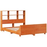  Posteljni okvir brez vzmetnice voščeno rjav 135x190 cm borovina | Shoptok.si