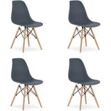 Brandless Stol iz temnega skrilavca OSAKA / naravne noge x 4, (22030830) | Shoptok.si