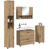  Set namještaja za kupaonicu 4 kom. Umjetnički hrast Smeđa 35 x 30 x 192 cm | Shoptok.si