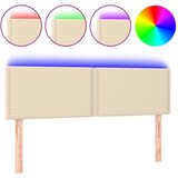 Maison Chic led posteljno vzglavje - vzglavna omarica - nočna omarica krem 144x5x78/88 cm blago, (21707013) Cene