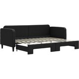  Dnevni krevet na razvlačenje crni 80 x 200 cm od tkanine | Eponuda.com
