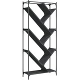 Furnova Knjižna omara črna 79x30x180 cm inženirski les in kovina, (21951156) | Shoptok.si