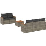  6-dijelni set vrtnih sofa od poliratana s jastucima sivi | shoptok.hr