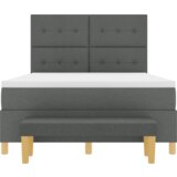  Vzmetna postelja z vzmetnico in klopjo temno siva 160x200 cm tkanina, (22083231) | Shoptok.si