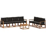  Set vanjskih sofa 8 kom. Prirodna i crna | shoptok.hr