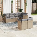 vidaXL 7-dijelni set vrtnih sofa od poliratana s jastucima bež Cijene