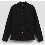 Marisse Plain Black Shirt With Decorative Buttons | Shoptok.si