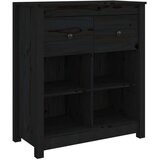  Komoda crna 70 x 35 x 80 cm od masivne borovine | shoptok.hr