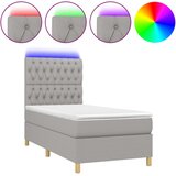  box spring s madracem LED svjetlosivi 80x200 cm tkanina | shoptok.hr