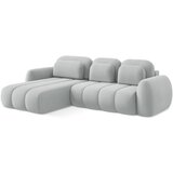 Makamii Svijetlo siva sklopiva/s prostorom za odlaganje kutna garnitura od bouclé tkanine (s lijevim kutom/s ležaljkom) Pele – | shoptok.hr