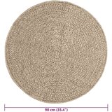  Rug "ZIZUR" Beige Ø 90 cm Juta videz Notranje in zunanje | Shoptok.si