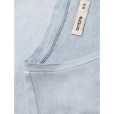 Ombre Men's cotton V-neck knit t-shirt with wash effect - grey | Shoptok.si