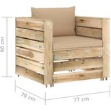  2-dijelna vrtna garnitura s jastucima zeleno impregnirano drvo | shoptok.hr