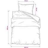  Set posteljine za poplun tamnosivi 140 x 200 cm pamučni | shoptok.hr