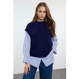 Trendyol Navy Blue Garni Detailed Knitwear Sweater Cene