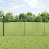 vidaXL Ograja iz verige s stebrički 10 U Zeleno 1.2x10 m Jeklo Cene