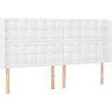  Uzglavlje s ušima bijelo 183x16x118/128 cm od umjetne kože | shoptok.hr