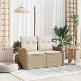 Vrtni kauč s jastukom Bež 121 x 62 x 69cm poliratan | shoptok.hr