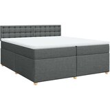 vidaXL Krevet s oprugama i madracem tamnosivi 200 x 200 cm od tkanine | shoptok.hr