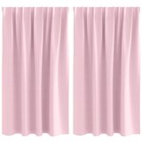 vidaXL Zavjese za blackout s prstenovima 2 pcs Bebina roza - Bebe ružičasta 140 cm Traka za glavu Cijene