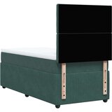 vidaXL Box spring postelja z vzmetnico temno zelen 90x190 cm žamet, (21307478) | Shoptok.si