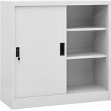  Uredski ormarić s kliznim vratima svjetlosivi 90x40x90 cm čelik | shoptok.hr