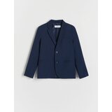 Reserved karirast suknjič slim fit - mornarsko modra Cene