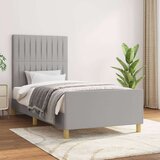  Okvir za krevet s uzglavljem svjetlosivi 80 x 200 cm od tkanine Cijene