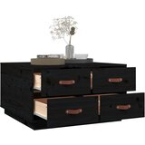  Stolić za kavu crni 80x80x45 cm od masivne borovine | Eponuda.com
