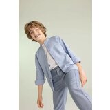 Defacto Boy Stand Collar Cotton Long Sleeve Shirt Cene