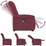 Električni masažni naslonjač na podizanje od tkanine boja vina | shoptok.hr