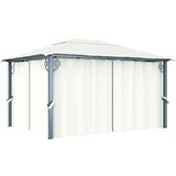 vidaXL paviljon z zaveso 400x300 cm krem aluminij | Shoptok.si