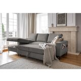 Miuform Siva sklopiva kutna garnitura od samta (s lijevim kutom) Lofty Lilly – | shoptok.hr