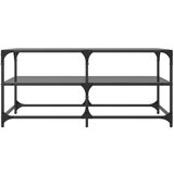 Stolić za kavu s crnom staklenom površinom 98 5x50x45 cm čelik | shoptok.hr