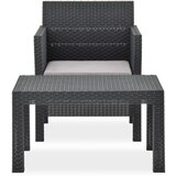 Maison Chic Seti vrtnega pohištva - Vrtna garnitura - Vrtni pohištvo set 2-delna z blazino PP ratan antracitna, (21810091) | Shoptok.si