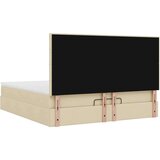 vidaXL Otomanski krevet s madracem i LED krem 180x200cm od tkanine | shoptok.hr