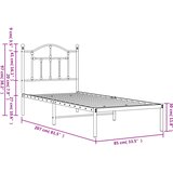  Metalni okvir za krevet s uzglavljem bijeli 80x200 cm | shoptok.hr