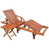  Ležalnik z mizico trden akacijev les | Shoptok.si