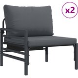  Sjedeća garnitura za vrt s jastukom 10 pcs Crna Čelik | shoptok.hr