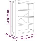  Polica za knjige s 4 razine 80x30x170 cm masivno bagremovo drvo | shoptok.hr