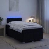  s box springom madracem i LED-om Crna 120 x 190 cm - Crna 120 x 190 cm Prošiveno gumbima | shoptok.hr