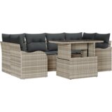  7-dijelni set sofe za vrt s jastučićima svjetlosive poli ratan | shoptok.hr