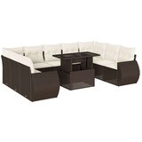 vidaXL 10-dijelni set vrtnih sofa od poliratana s jastucima smeđi | shoptok.hr