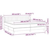  s oprugama i madracem tamnoplavi 200x200 cm baršunasti | shoptok.hr