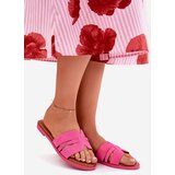 Boto Women's Flat Heeled Slippers With Cutouts Eco Suede Fuchsia Teterre | shoptok.hr