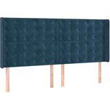 vidaXL Krevet box spring s madracem LED tamnoplavi 160x200 cm baršun | shoptok.hr