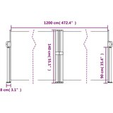  Zložljiva stranska tenda terakota 140x1200 cm | Shoptok.si
