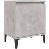 vidaXL Nočna omarica s kovinskimi nogami betonsko siva 40x30x50 cm, (20624105) | Shoptok.si