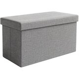 Ruhhy sklopivi puf s prostorom za pohranu 60 × 30 × 30 cm, sivi | shoptok.hr